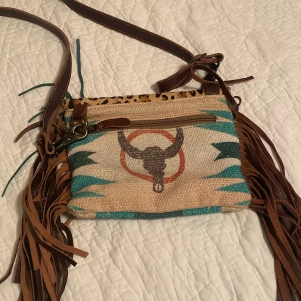Myra Bag Drizzle Crossbody Bag Fringe Southwest Aztec Cowgirl Boho Handbag Purse